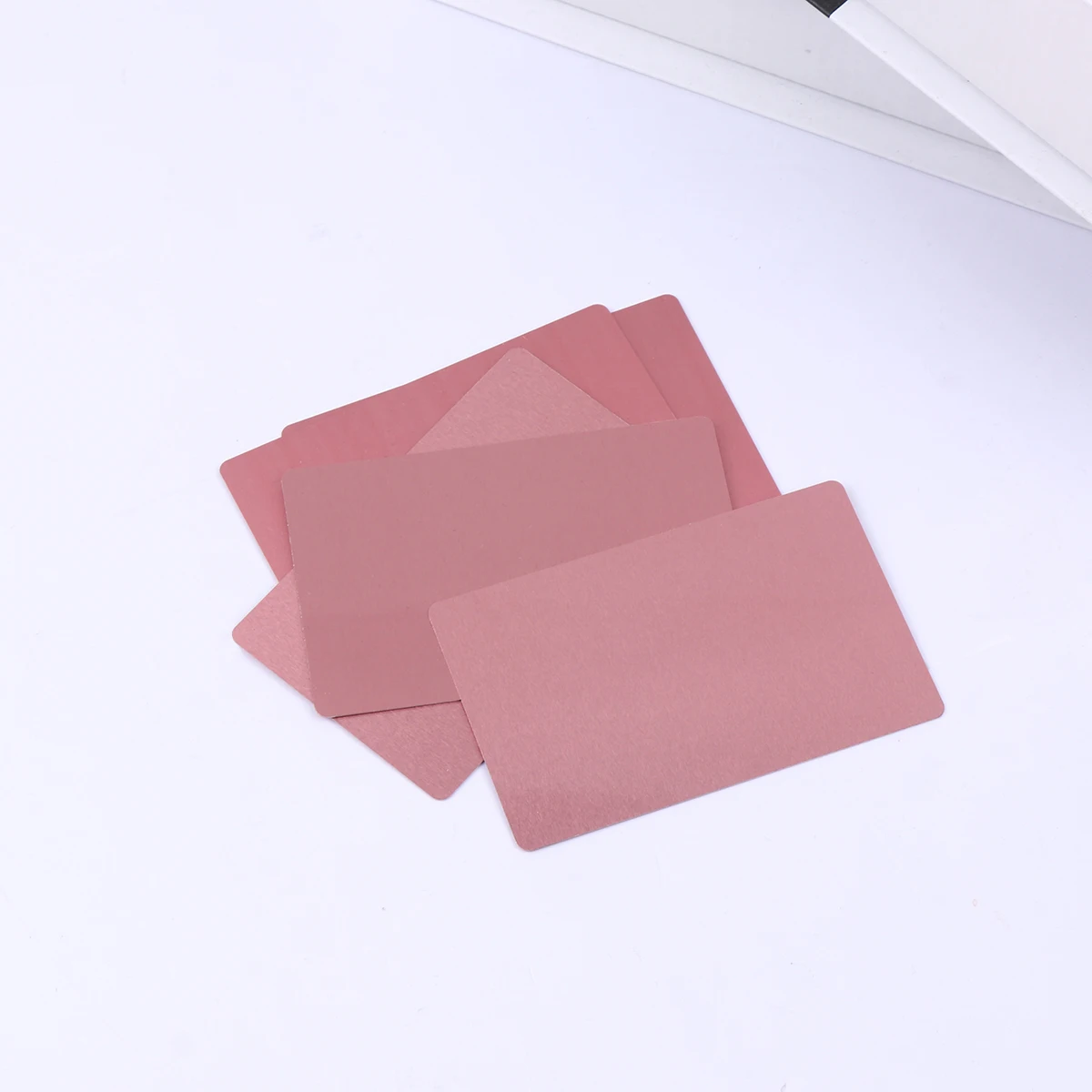 

50 pcs Laser Engraved Business Cards 0.2Mm Thin Red Anodized Aluminum Diy Name Card Cnc Carving Blank Credit Card For Custom