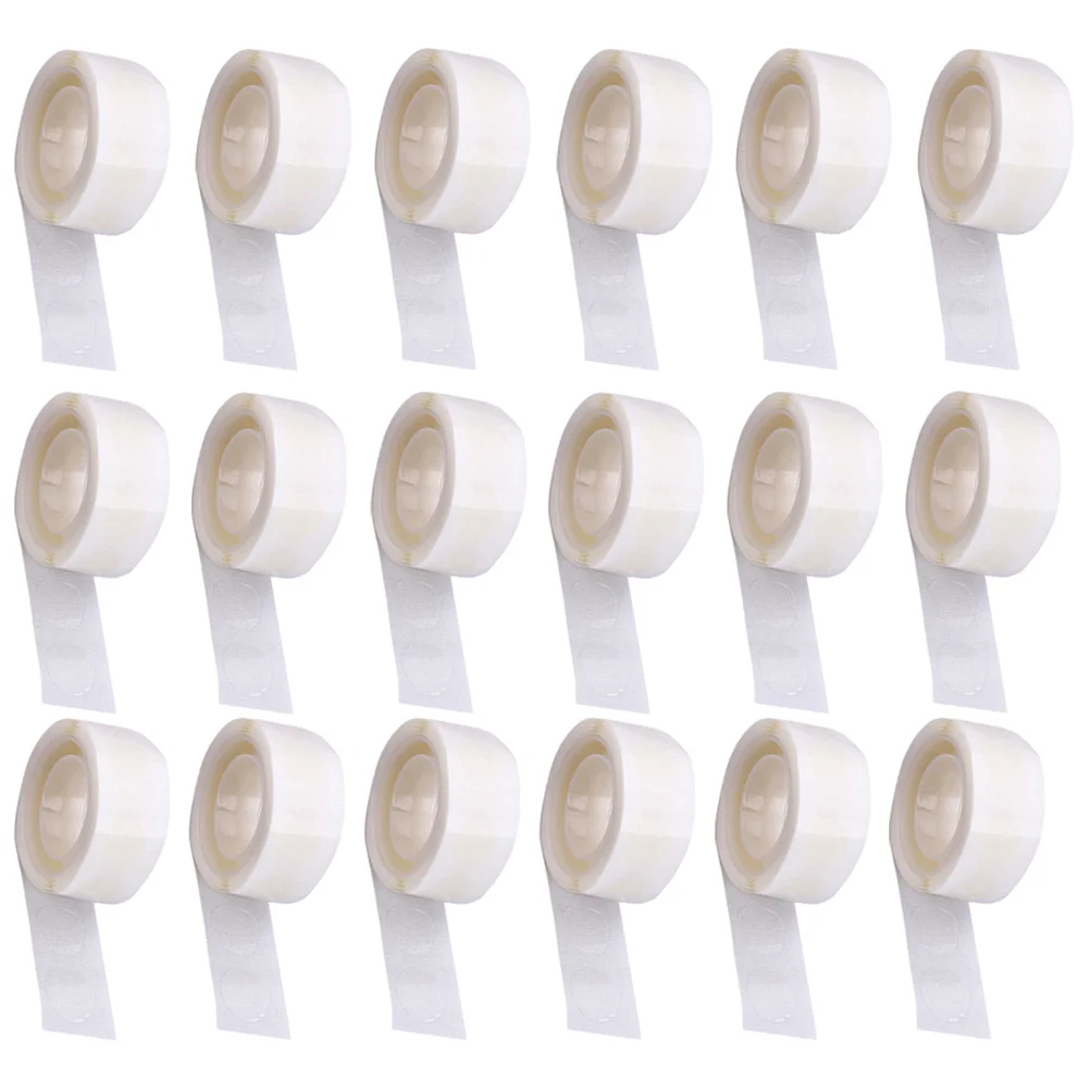 

18 Rolls Clear Round Stickers No Residue Self Adhesive Dot Labels for Balloon Fastening Transparent Reusable Stickers for Moving