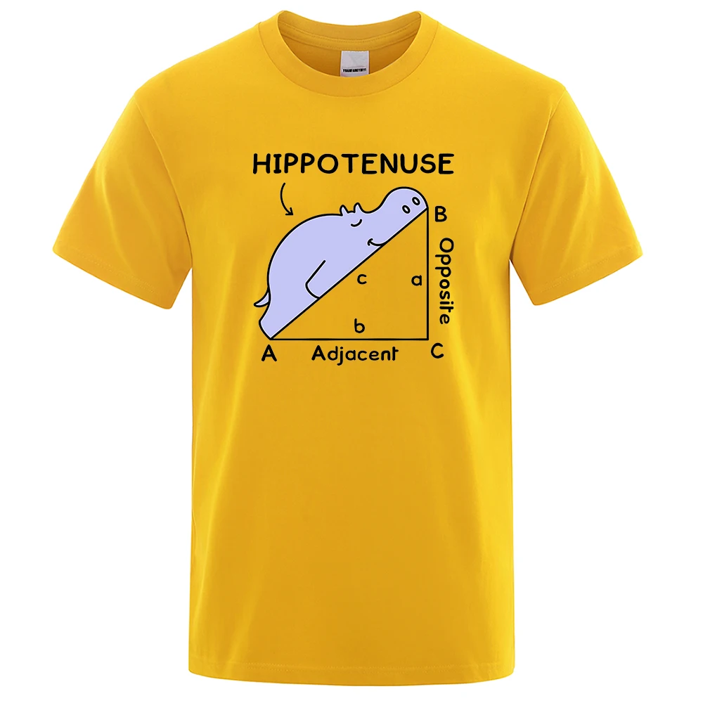 Hippotenuse Opposite Adjacent Funny Printed Men Women T Shirts Trigonometric Functions Cotton Short Sleeve Basics T-shirt