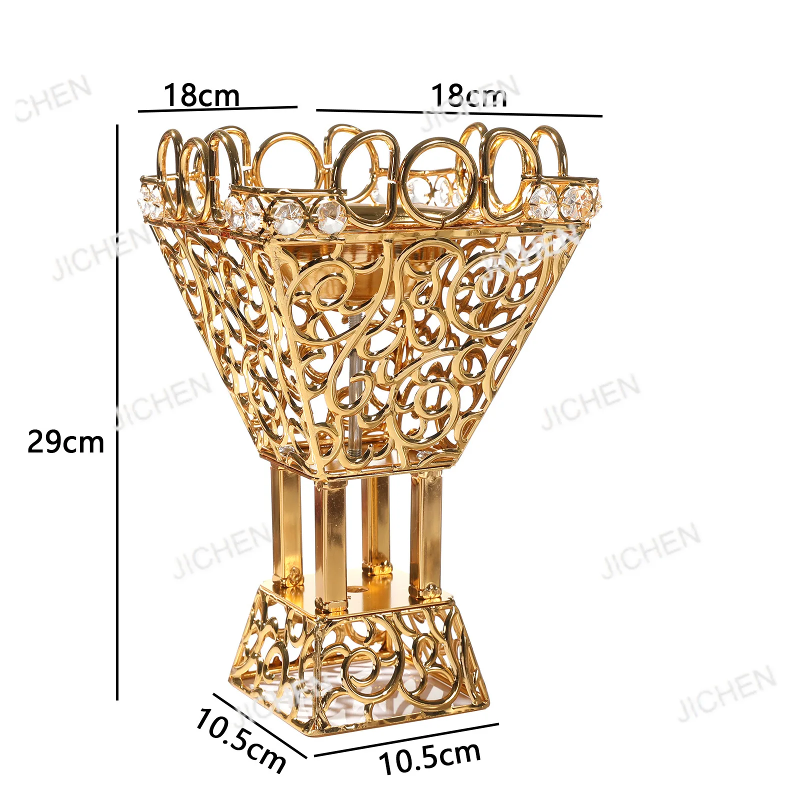 

Golden wrought iron hollow carbon fire aromatherapy stove, spice utensils, wedding ornaments, party incense inserts