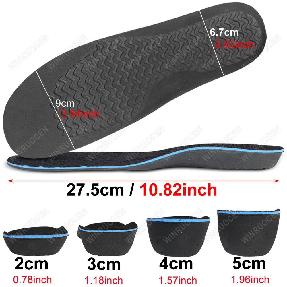 2-5cm Height Increase Insoles Magnet Adjustable Arch Support Shock Absorbant  Orthopedic Cushion Heel Inserts Unisex Foot Pads image 6