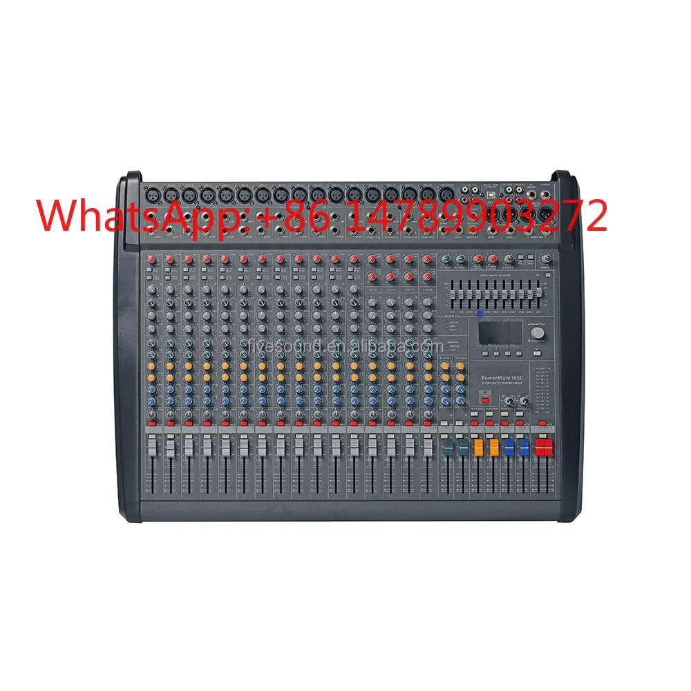 16 Channel Powered Mixer Integrated Controller Studio DJ Live Stage Sound System