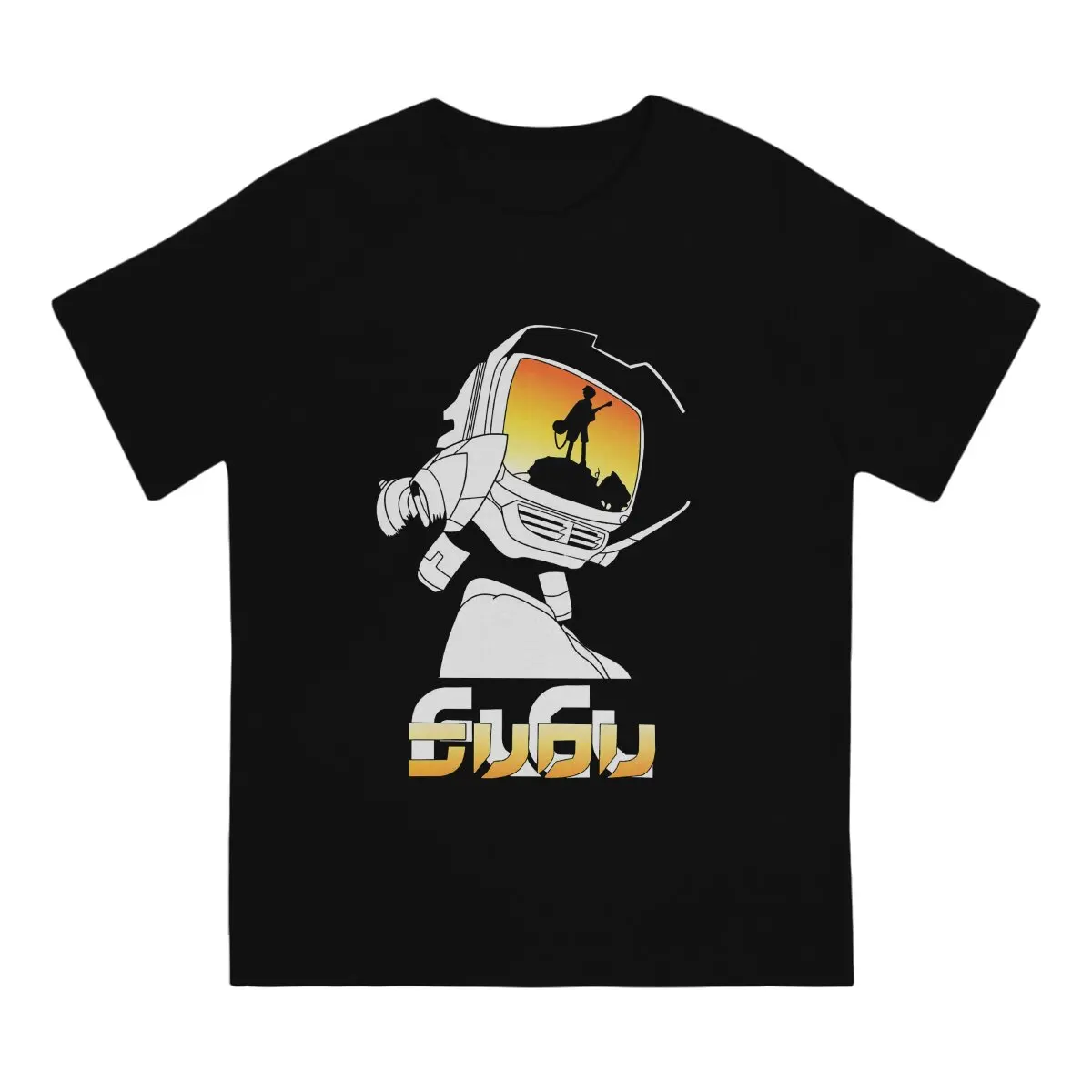 Japan Anime Men's T Shirts FLCL Vintage Tee Shirt Short Sleeve O Neck T-Shirt Pure Cotton Gift Idea Tops