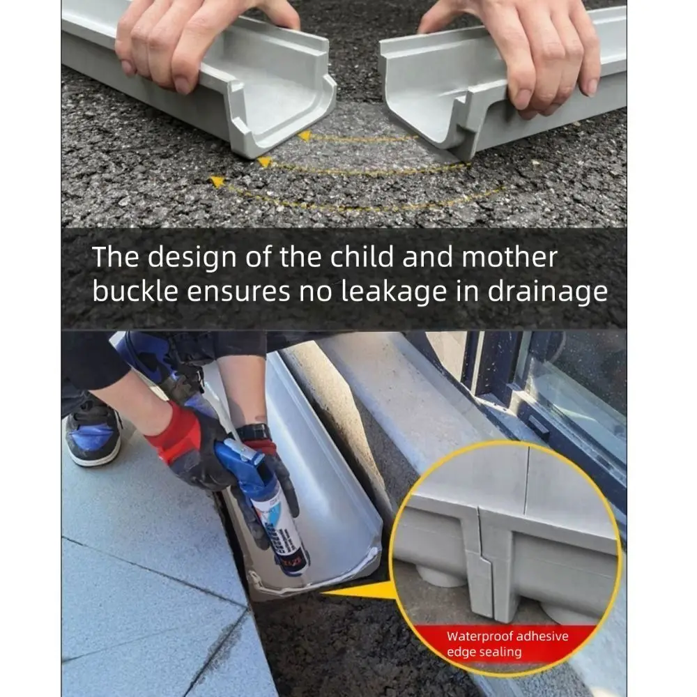 Resin Drainage Gutter Single Row Grate Heavy Duty Finished Drainage Ditch Stainless Steel Cover U-shaped Groove Linear Drain