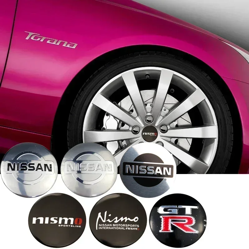 4pcs Wheel Hub Center Stickers Decals for Nissan Nismo X-trail Xterra Qashqai t30 t31 Tiida Almera Navara Altima Juke Note Leaf