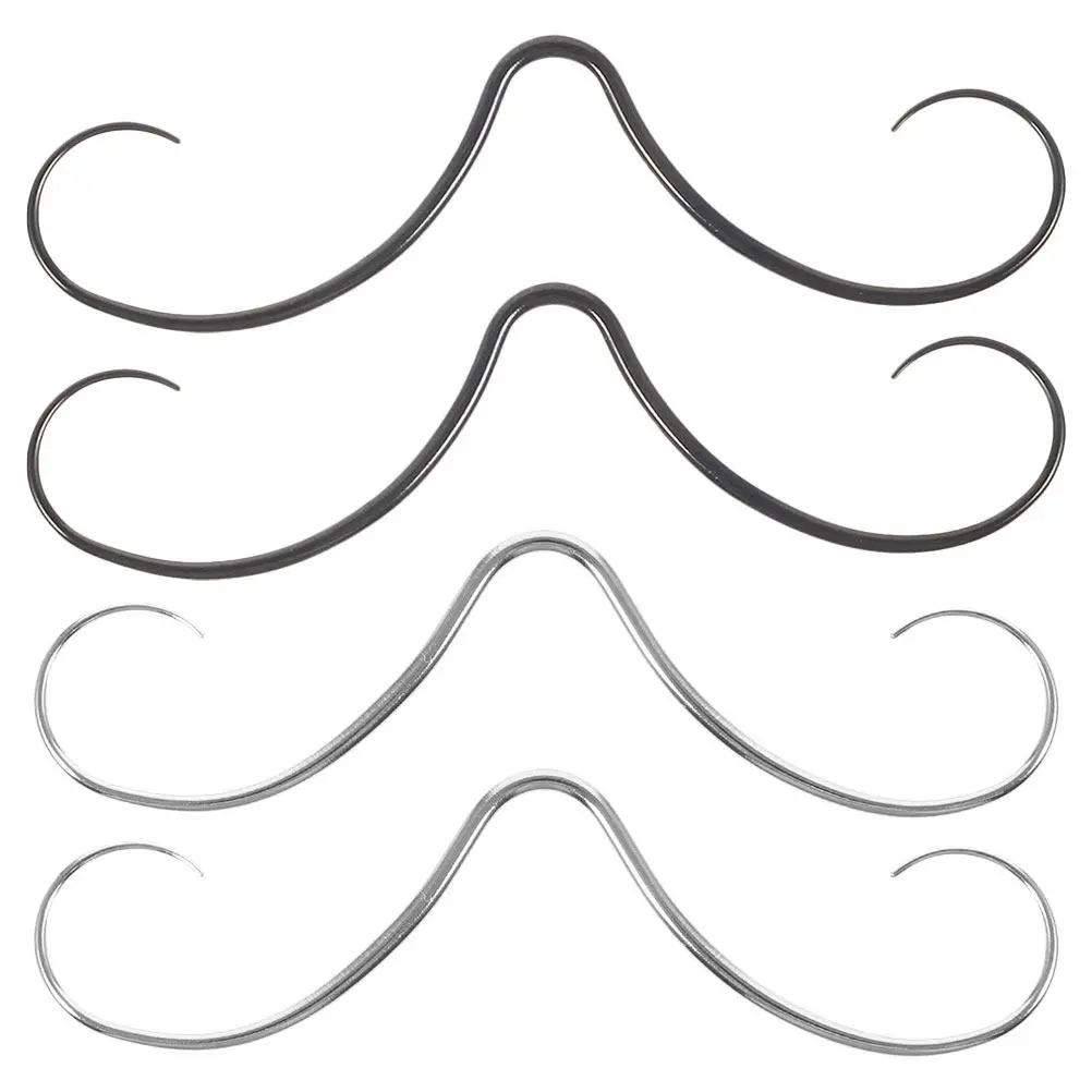 

Набор из 4 регулируемых стальных колец для пирсинга носа в форме усов, унисекс, забавные украшения для пирсинга носа, серьги-усы