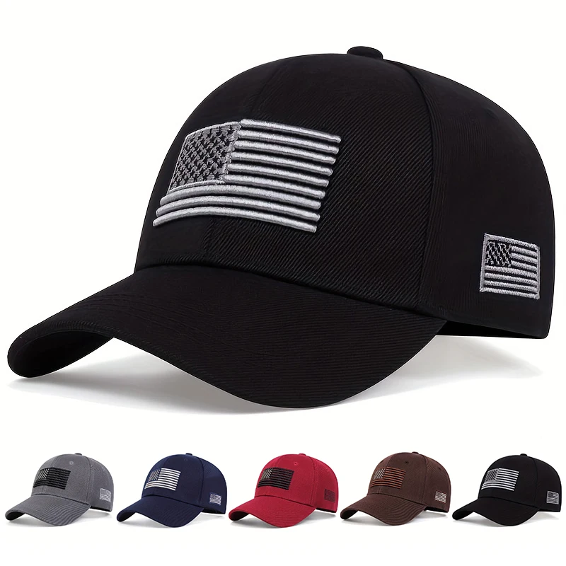 

USA American Flag Logo Baseball Cap Unisex Adjustable Snapback Hat Casual Streetwear Outdoor Sports Sun Caps for Men Women