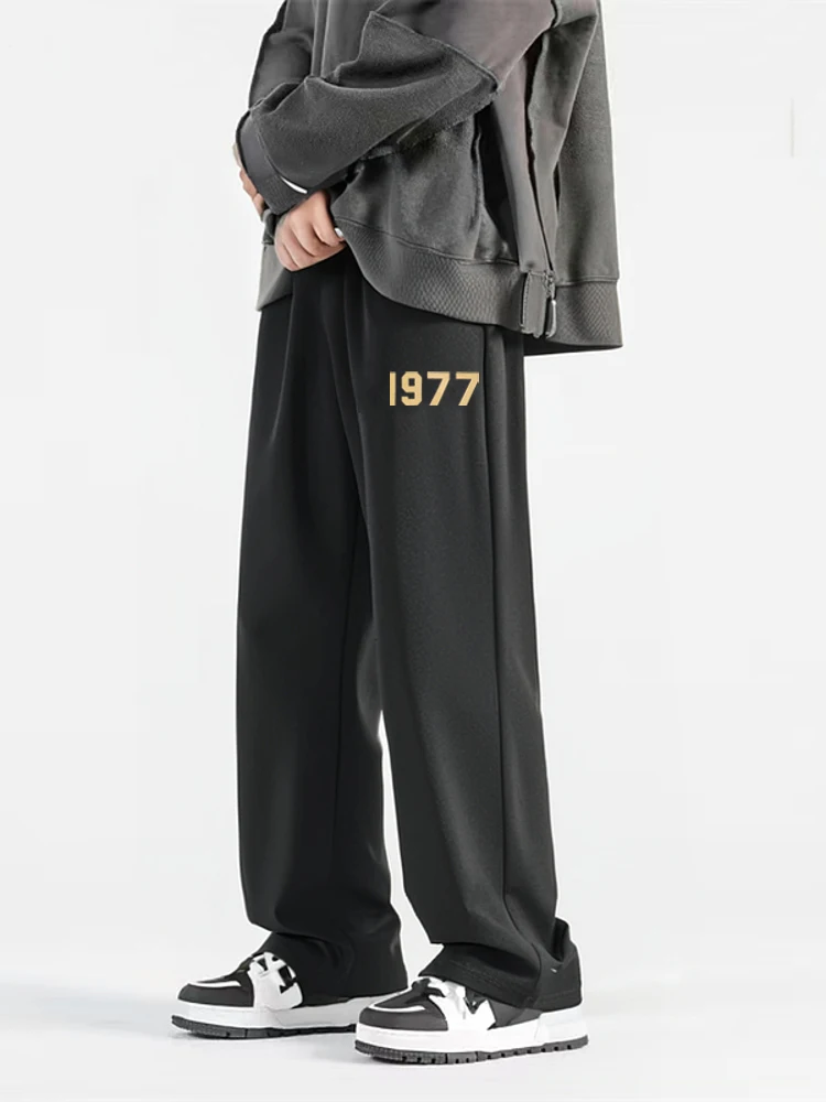 

entials Sfruit Fce Straight Leg Pants Loose Fit High Street Sle for Men And Women Autumn Winter Faion Trousers