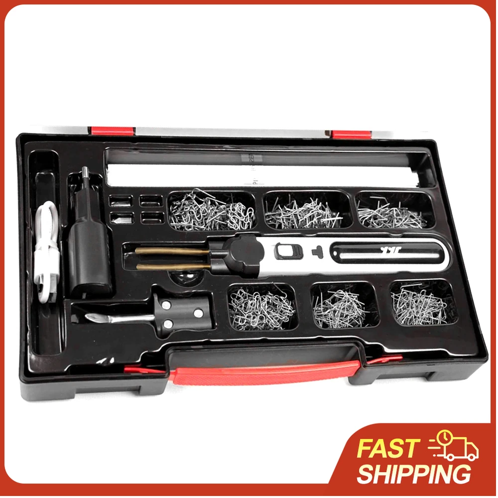 Plastics Welding Machine Panel Crack Repairs Kit Thermal Cutting Hot Stapler Plastics Hole Repairing Tool Set with LED Light