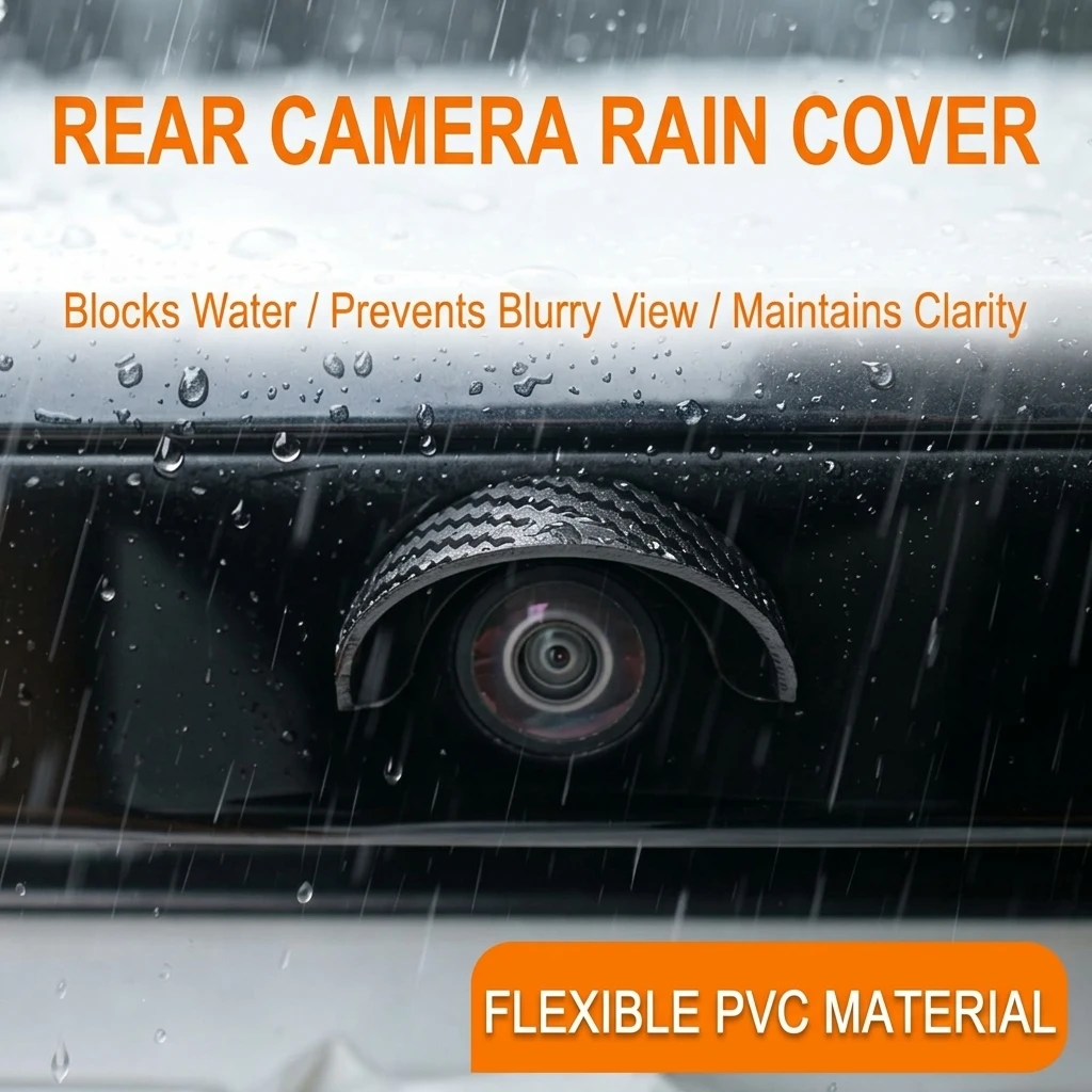 1/2Pcs Waterproof Backup Camera Rain Cover PVC Soft Protector for 360 Degree View Universal Vehicle Drainage Shield Durable