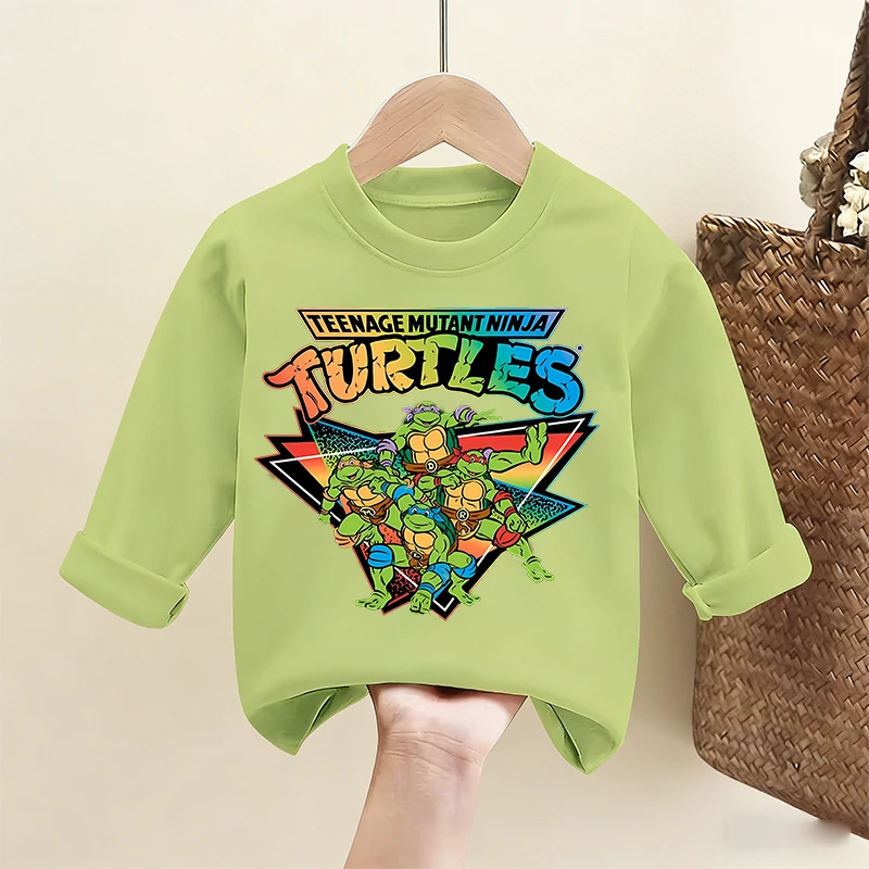 Teenage Mutant Ninja Turtles Long Sleeves Cartoon Top Base Layer Shirt Boy T-shirt  Fashion Pullover Children Tee Spring Clothes view 3
