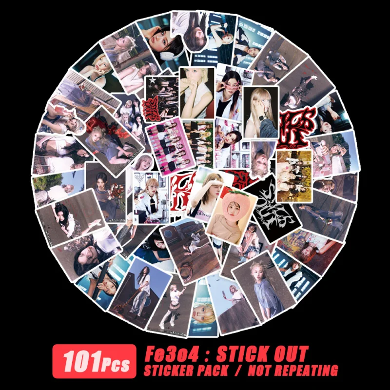 

Spot Goods 101ZhangNMIXXGraffiti Stickers Unique Korean idol girl groupDIYWaterproof large-sized stickers Cross-Border