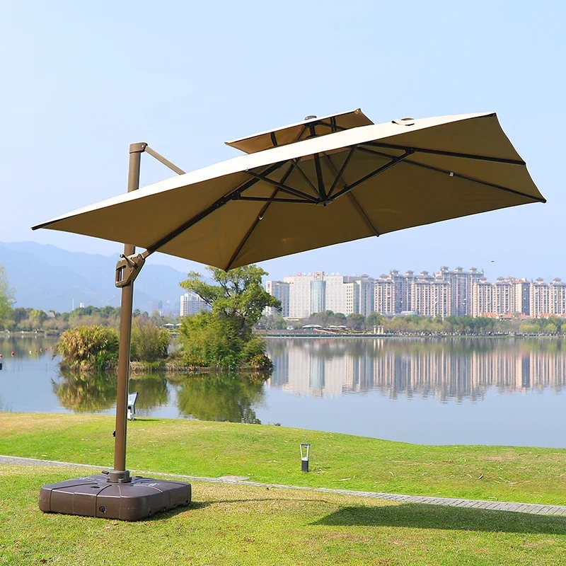 

Glamping Big Sun Umbrella Parasol Umbrella Beach Windproof Outdoor Garden Patio Umbrella With Base