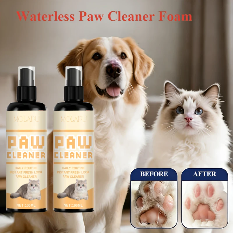 Pet Paw Cleaning - A convenient two-in-one cleaning and care solution without water, saving time and effort, removes dirt