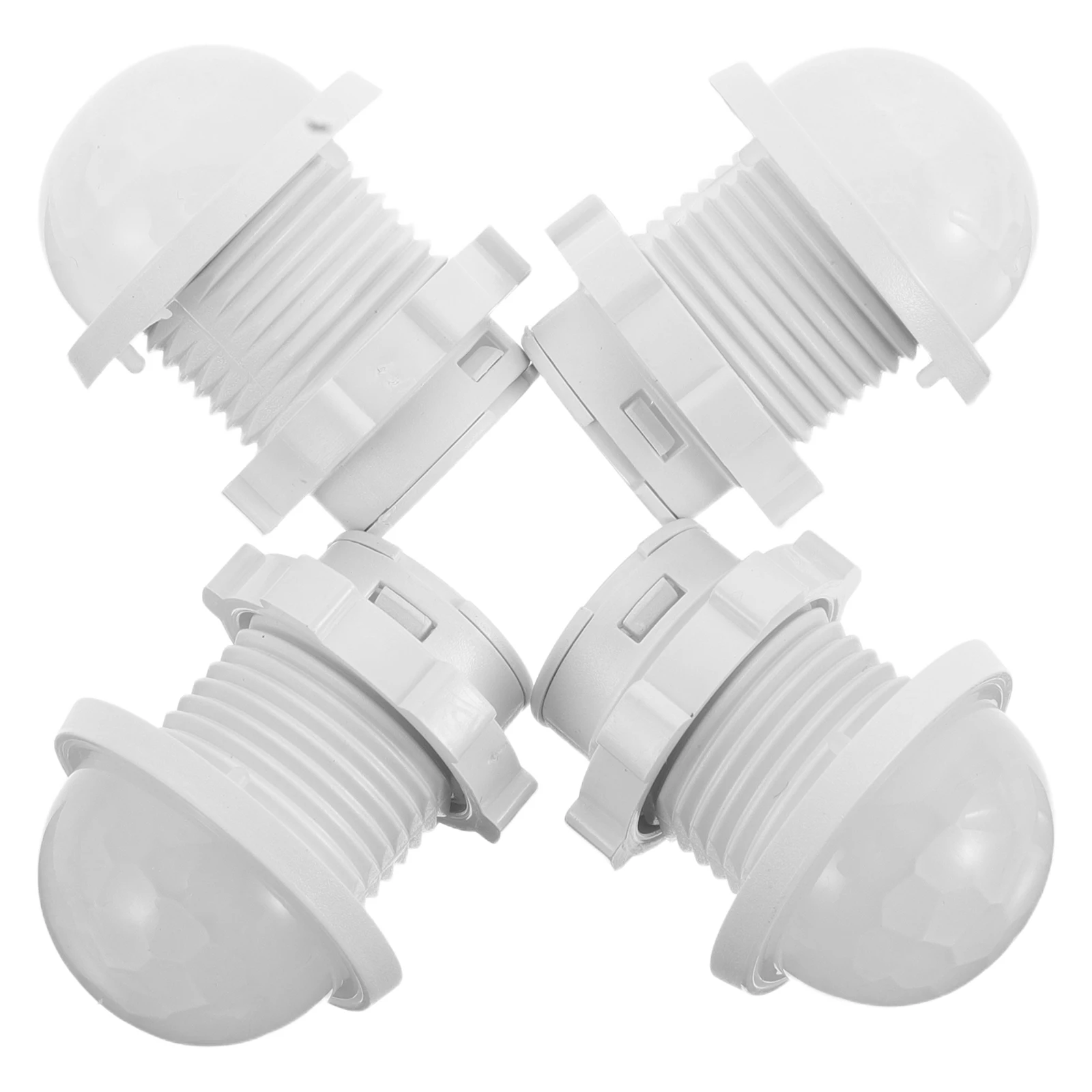 

4pcs Human Sensor Housing White Plastic Infrared Motion Shell Lightweight Durable High Temp Resistance Modern Design