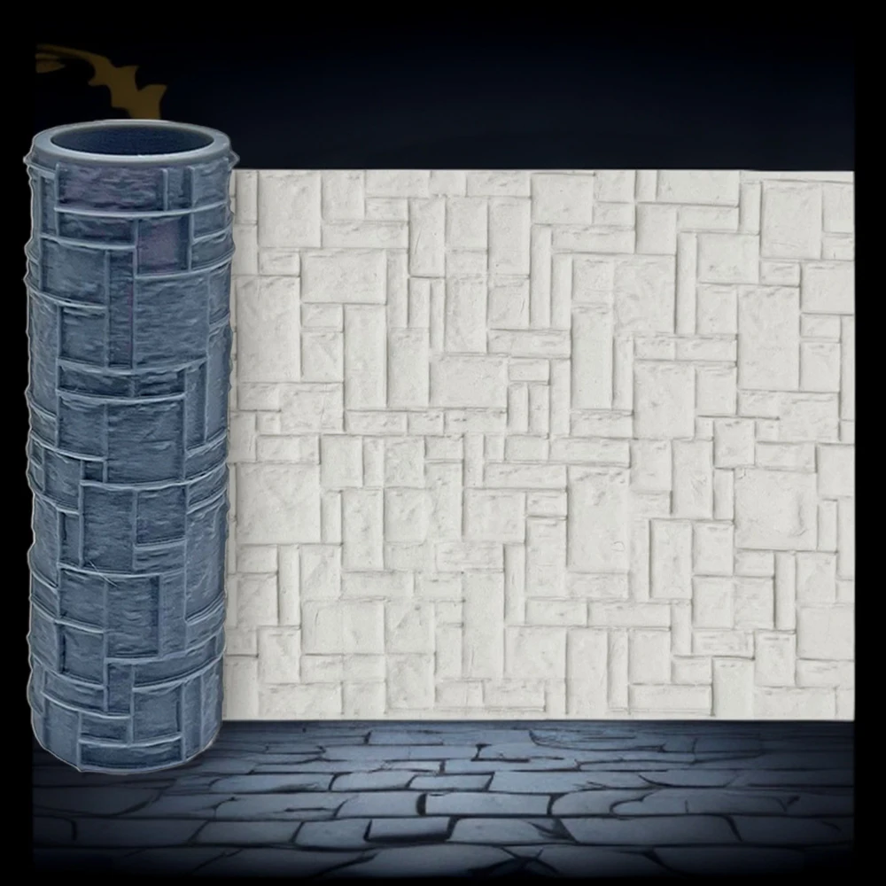 Rolo impresso 3D da textura para paredes ou pisos da construção do polímero da argila da base de Wargaming