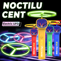 Electric UFO Shining In The Dark Night Launcher Luminous Portable Handheld String Stress Relief Toy For Kids Party Gift