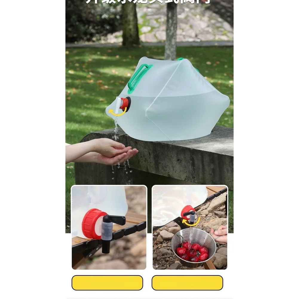 For Camping And Hiking Transparent Foldable Water Bag Outdoor Water Storage 20L Large Capacity Leak-proof Sealed