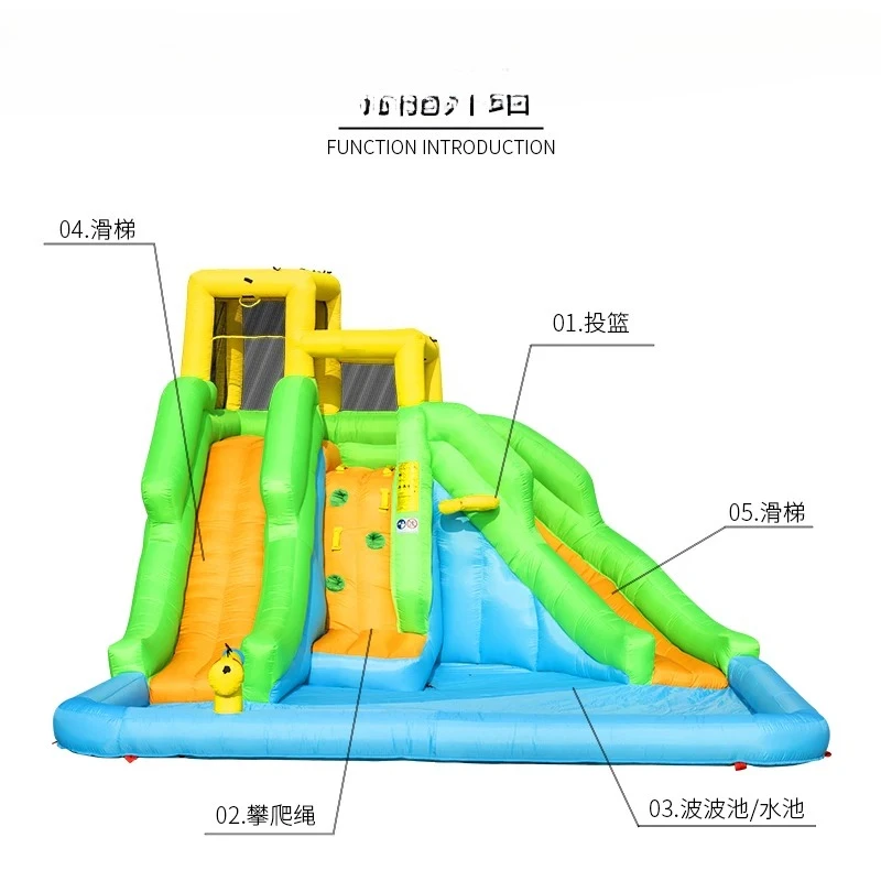 

Inflatable Castle Home Outdoor Playground Children's Rock Climbing Slide Children's Naughty Castle Toys