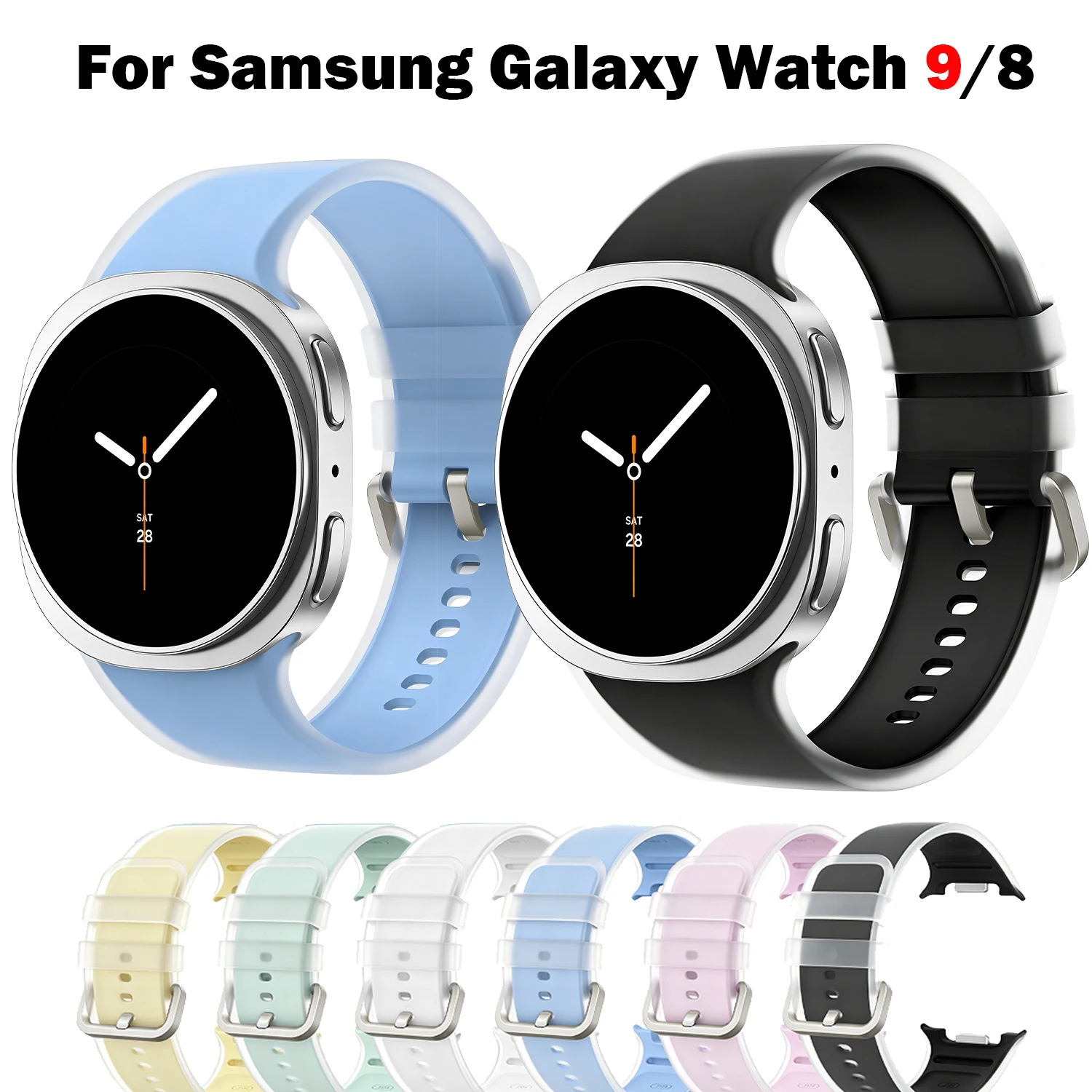 Jelly Transparent Silicone Strap for Samsung Galaxy Watch 9 40mm 44mm Sports Bracelet for Galaxy Watch 8 40mm 44mm 8 Classic 46