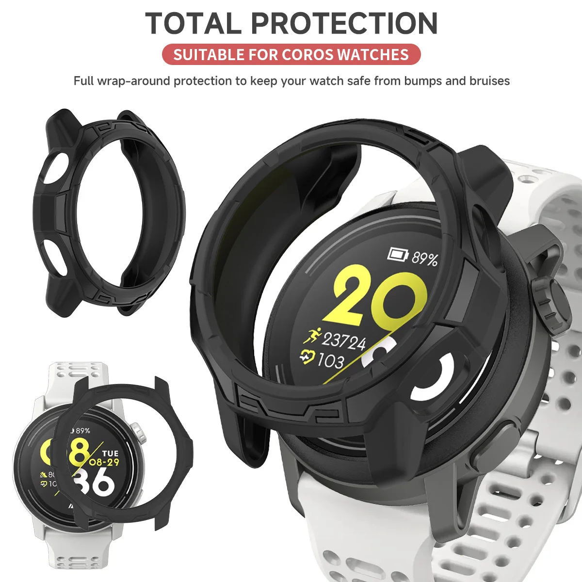 ซิลิโคนสําหรับ Coros Pace 3/Pace 2 สมาร์ทสายนาฬิกา Soft TPU ป้องกันกันชน Protector อุปกรณ์เสริม Pace3 Pace