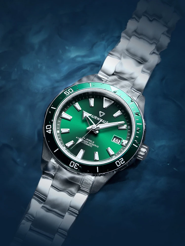 

Men's Automatic Watch Install Automatic Movement Sapphire Crystal Glass Stainless Steel 10ATM Waterproof Diver Watch