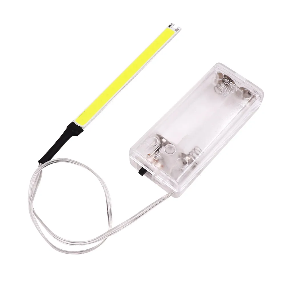 100x8mm 3V 3.7V 5V COB świecący czip LED 2W ciepły zimny biały kolor z wtyczką USB AA przycisk opakowanie na baterie ściemniania pasek LED żarówka