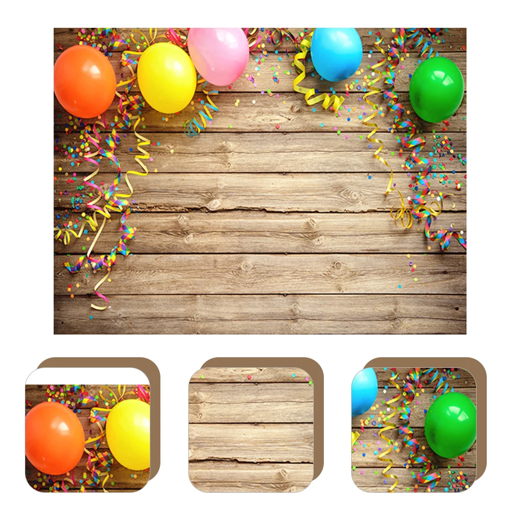 

Wooden Balloon Background Backdrop Fabric Photo Props Studio Photography Wall Decorations Birthday Child Lightweight Durable