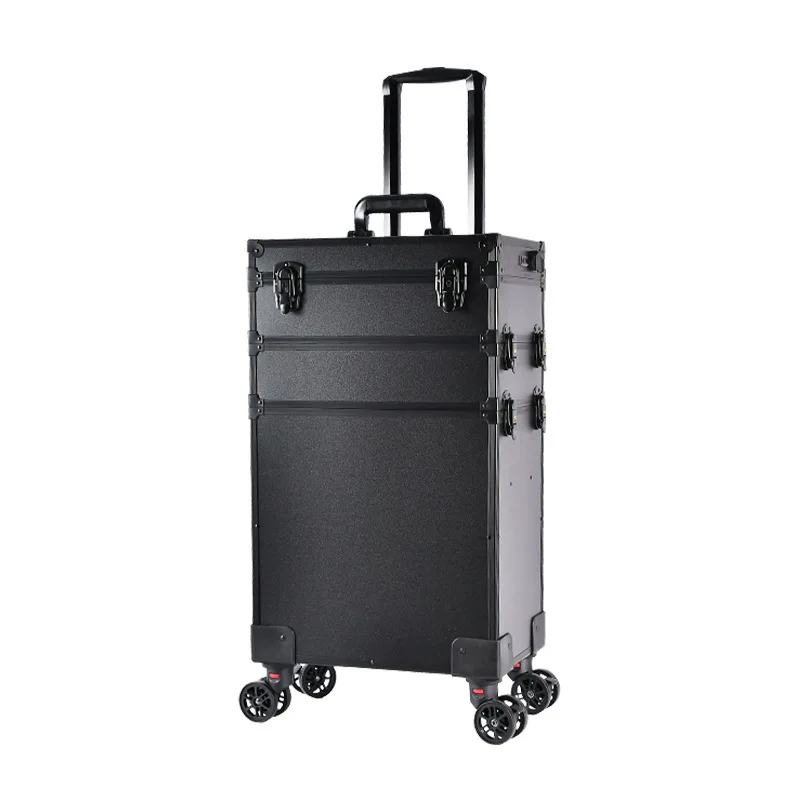 Imagem -05 - Cosmético Profissional com Rodas Rolando Mala Trolley Mala Luz Led Caixa Espelho Bagagem Bordado Mala de Viagem Case