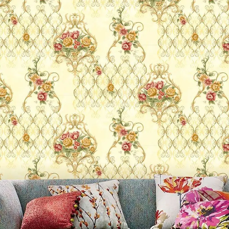 Обои Luxury 3D Floral Wallpaper Home Decor Living Room Bedroom Background Damascus Papel De Parede Wall Paper