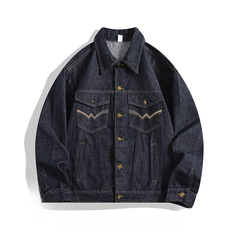 

GIOIOMen's джинсовая куртка, новая весенне-осенняя американская рабочая одежда в стиле ретро, повседневная джинсовая мужская куртка