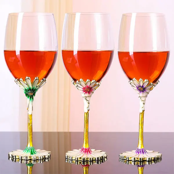2Pcs new red wine glass wine champagne glass goblet blue purple iris cup crystal