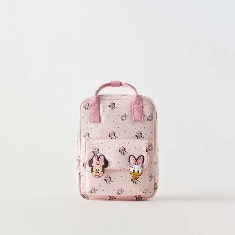 Mochila escolar multifuncional con estampado de Minnie y Mickey Mouse de Disney para niños, mochila para estudiantes moderna y versátil