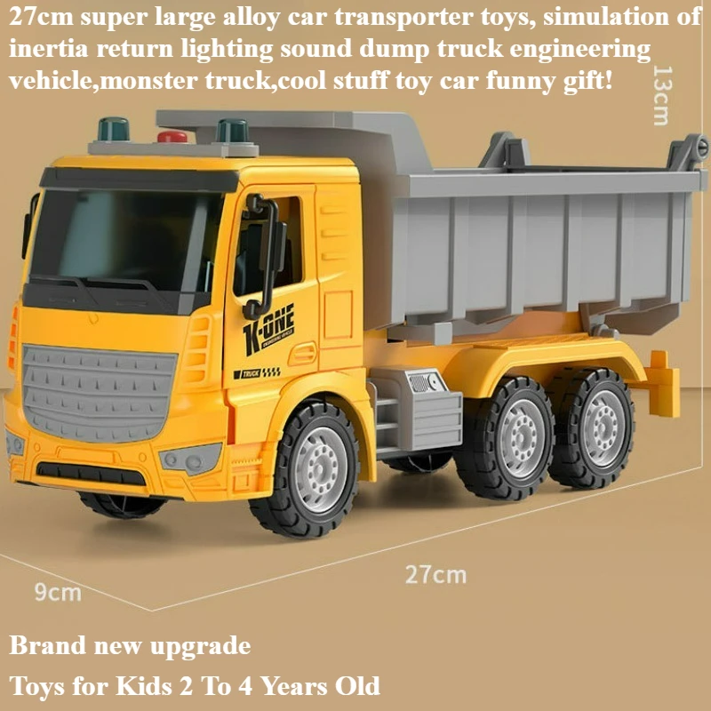 Cool Stuff Toy Car Funny Gift-Kawaii Transporter Car Model,Inertia Sound Light cars,Monster Truck,Toys for Kids 2 To 4 Years Old