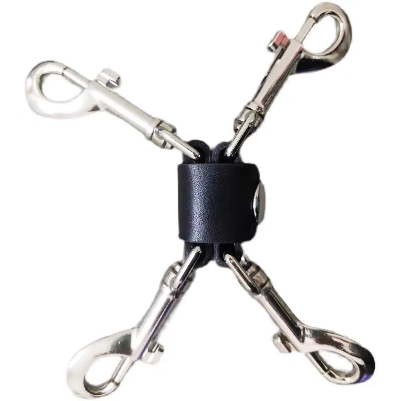 

Fetish Men Leather with Four Hooks Erotic accessories male Punk Goth leather Body belt