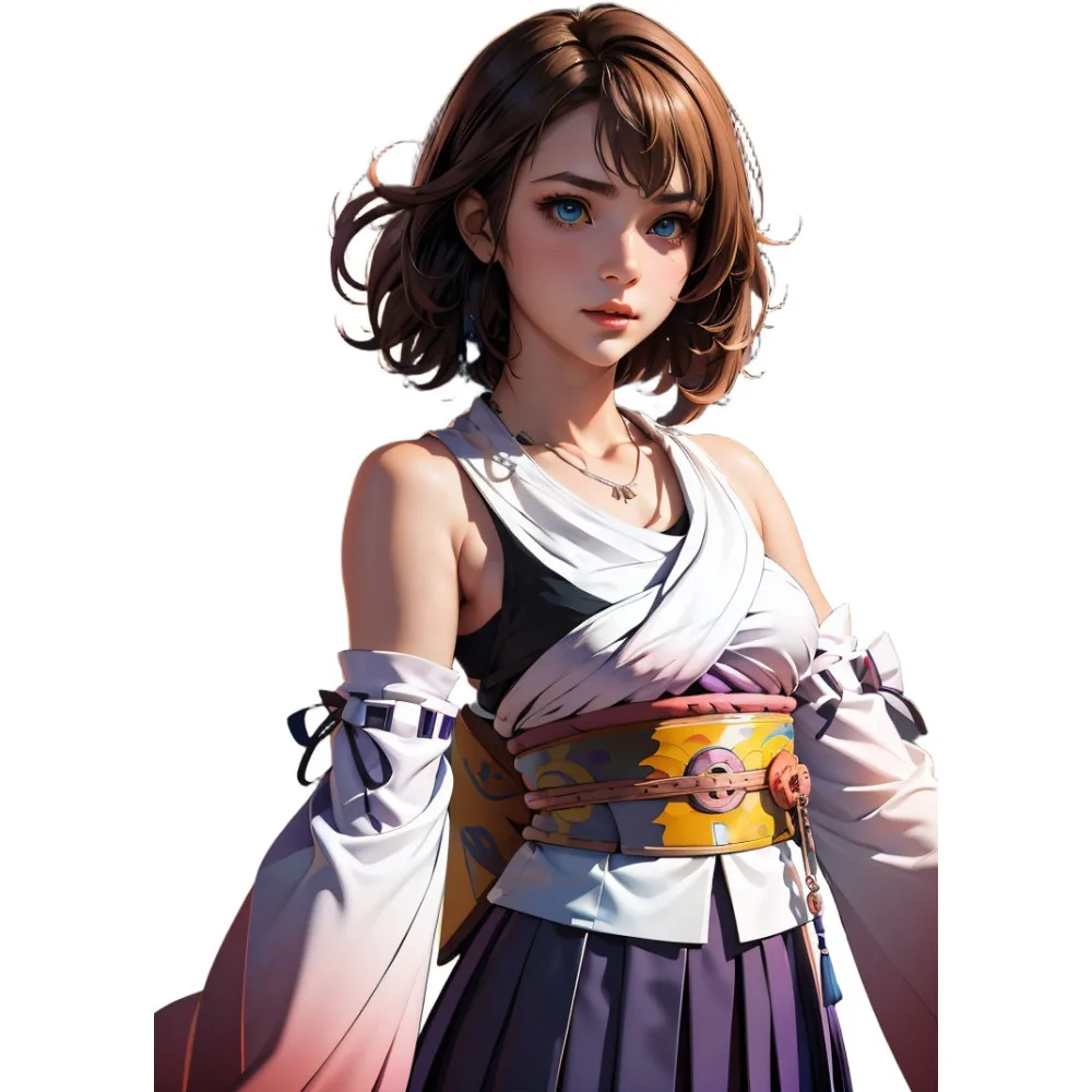 Yuna Traditional Japanese Clothing Anime Girl Vinyl Sticker 17cm, Weatherproof Decal for Car Motorcycle Helmet Laptop Window