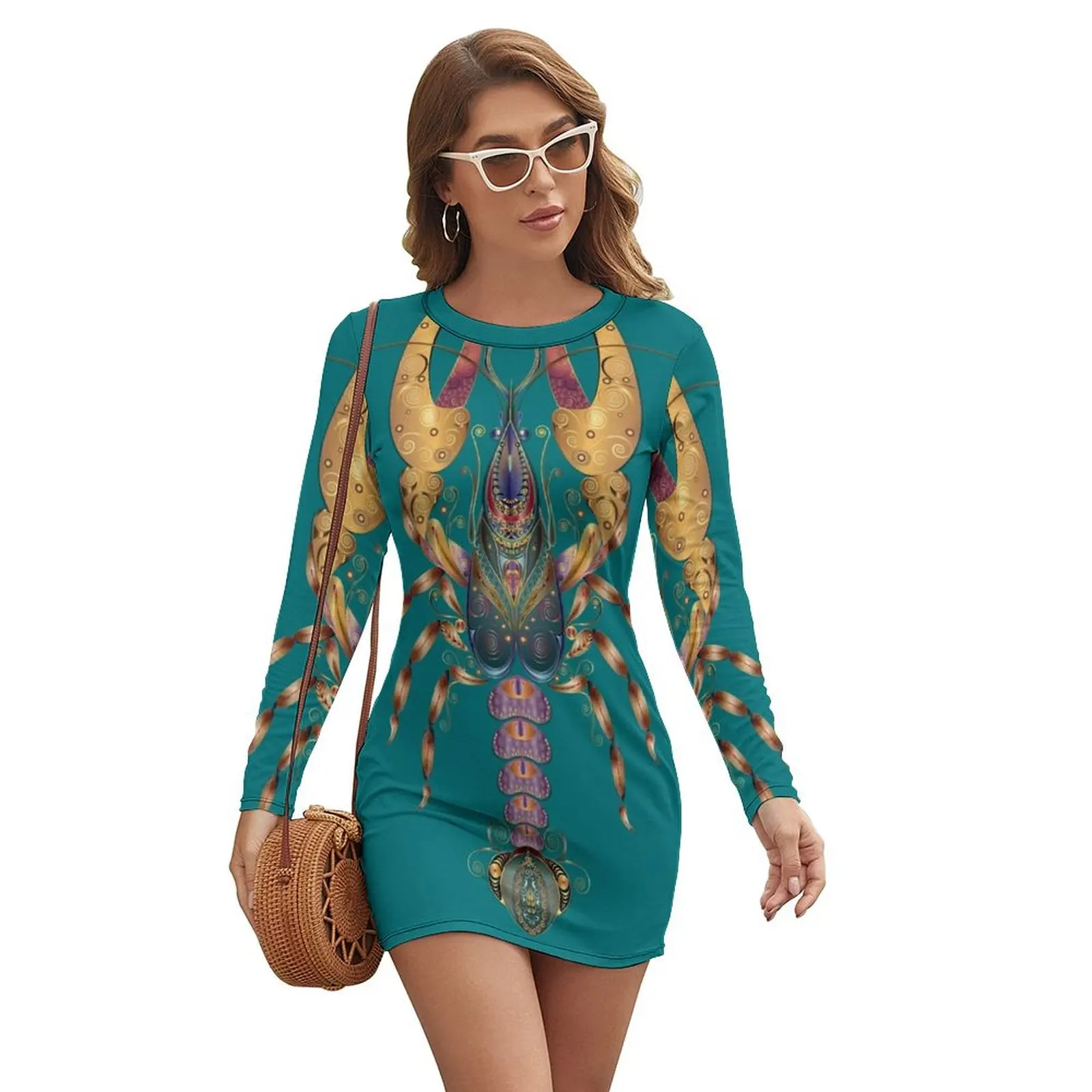 

Royal Gold Lobster Animal Totem-Awaken your magick powers Long-sleeved Dress summer dresses women 2024