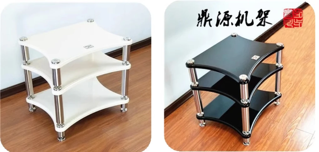 3 طوابق من الخشب الصلب Hifi مكبر للصوت رف مضخم الصوت CD خزانة المتكلم مضخم الصوت معدات امتصاص الصدمات رف الأظافر