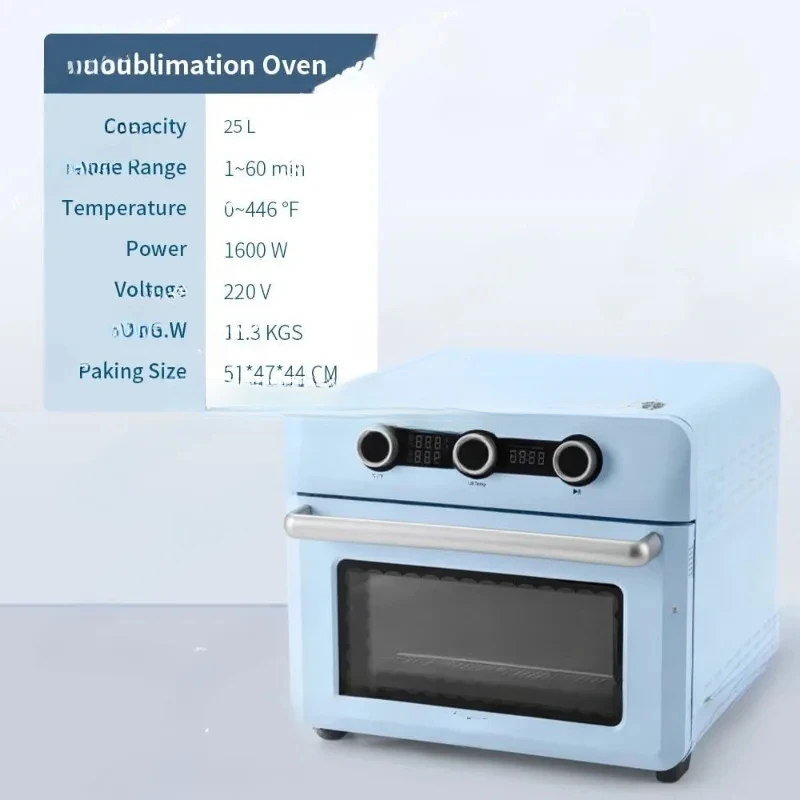 Life Machine 25 L 110 V 1600 W Light Blue Convection Oven For Sublimation Blanks Mugs Tumblers