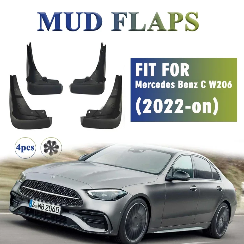 

2022-2025 For Mercedes Benz C-class Sports W206 Mudguard Fender Mud Flaps Guards Splash Mudflaps Car Accessories Front Rear 4pcs