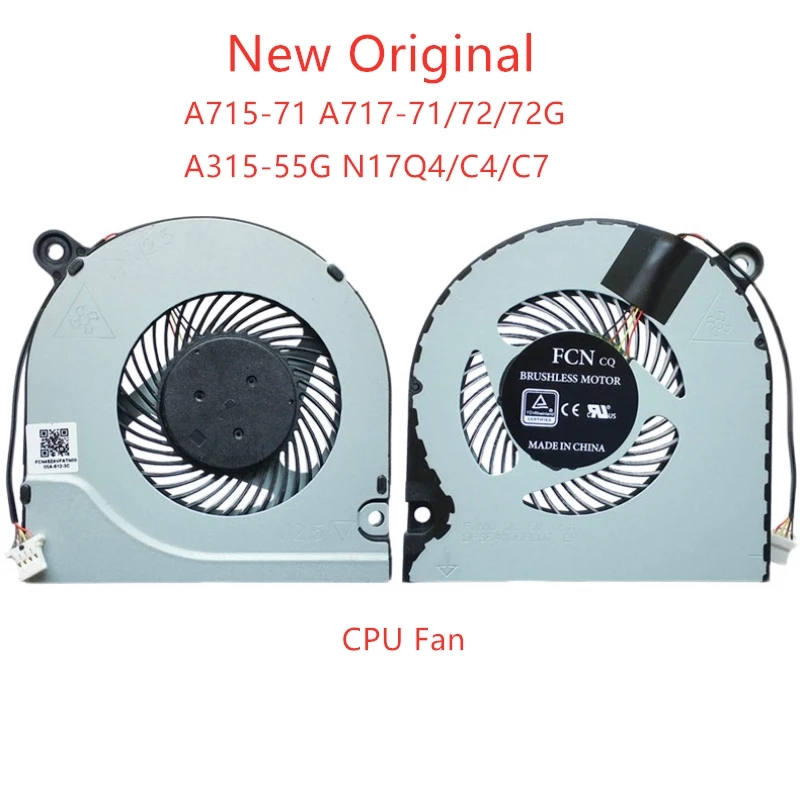 New Original Notebook Radiator Cooling CPU Fans laptop parts For Acer Aspire A715-71 A717-71 A717-72 A717-72G A315-55G N17Q4/C4/