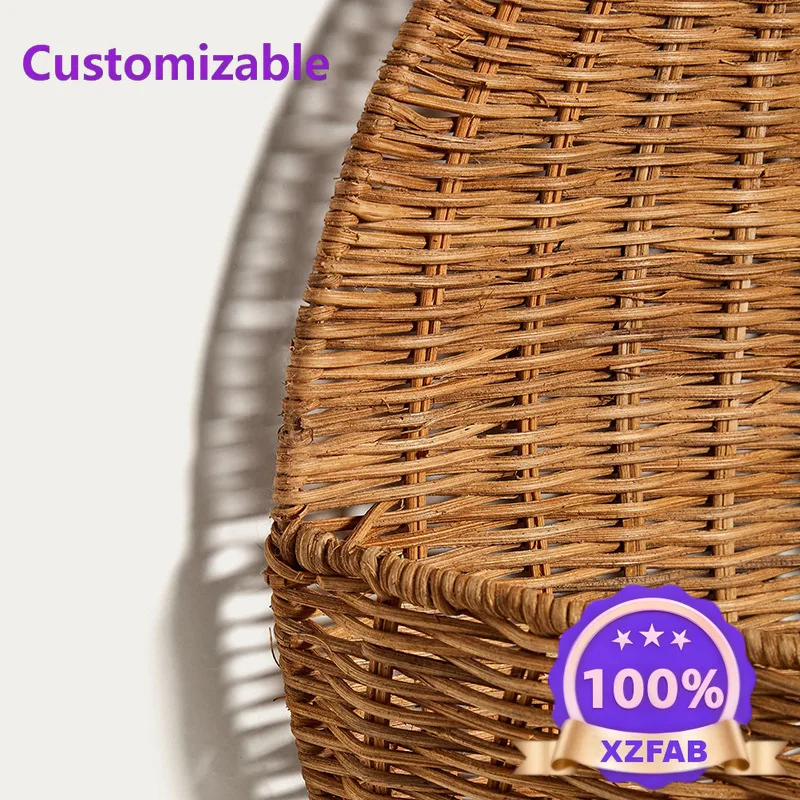 Factory Direct 2026 Japanese-style simple rattan wall-mounted basket, hand-woven sundries storage, living room, kitchen, new
