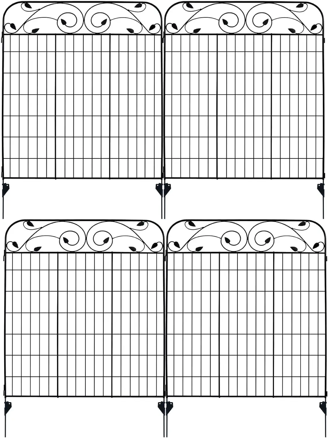

Декоративная садовая панель из стали с черным покрытием, 8 листьев, металлический складной забор, проволочное ограждение, патио, цветочная барьерная панель