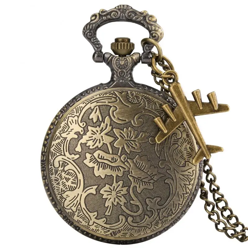 Pendentif de soldat en Bronze, bijoux de chasse Antique, montre de poche à Quartz, collier de guerrier, horloge à chaîne avec accessoire d'avion