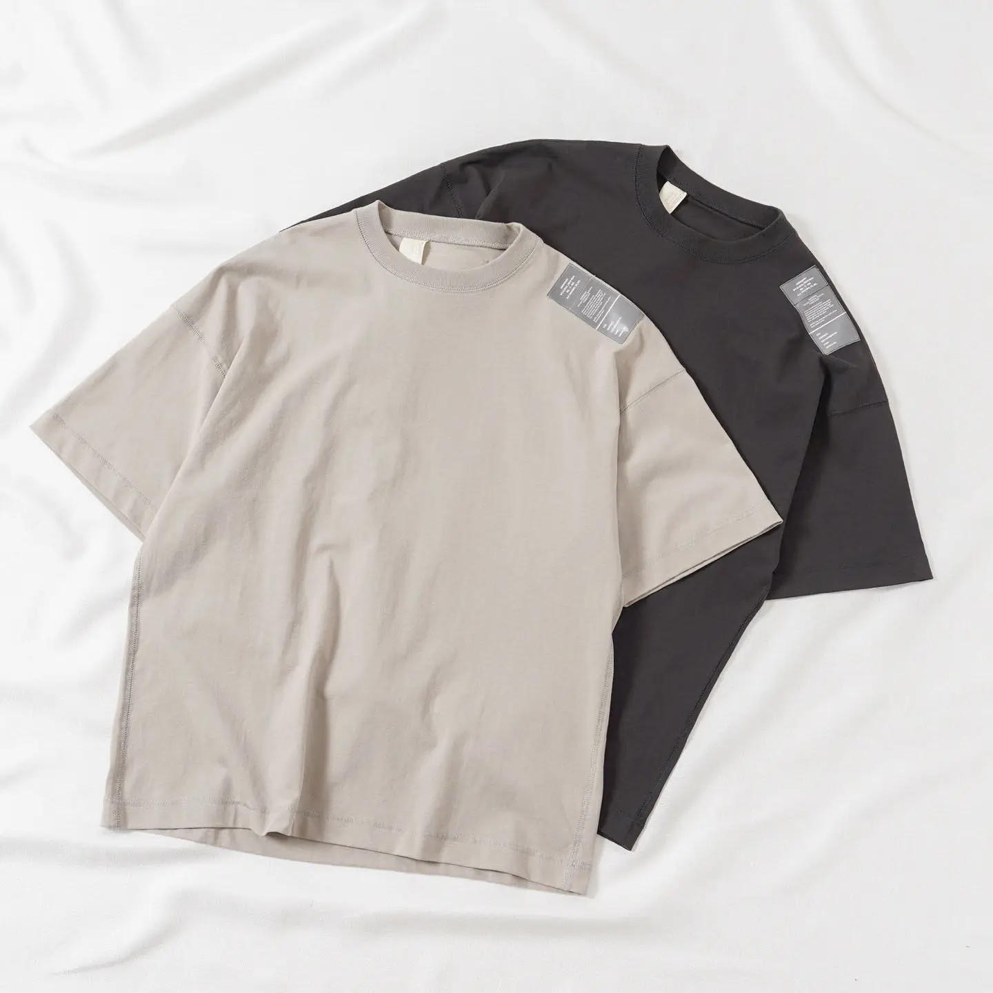

2026 N.H Military Mountain Style Vintage Patch T-shirt Pima Cotton Loose Oversized Crew Neck Short Sleeve Unisex