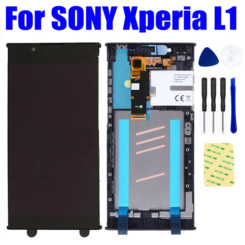 

5.5 For Sony Xperia L1 G3311 G3312 G3313 LCD Display Monitor Pantalla with Touch Screen Digitizer Glass Panel Assembly Frame