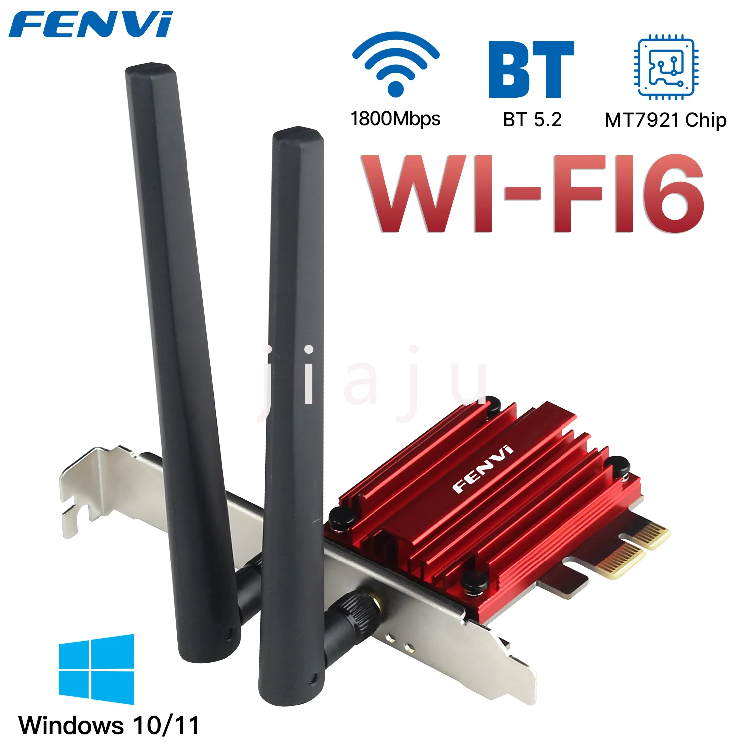 Fenvi WiFi 6 Pcie Wireless Adapter AX1800 Dual Band 5Ghz/2.4Ghz for Bluetooth 5.2 WiFi6 Network Card Desktop PC For Win 10/11