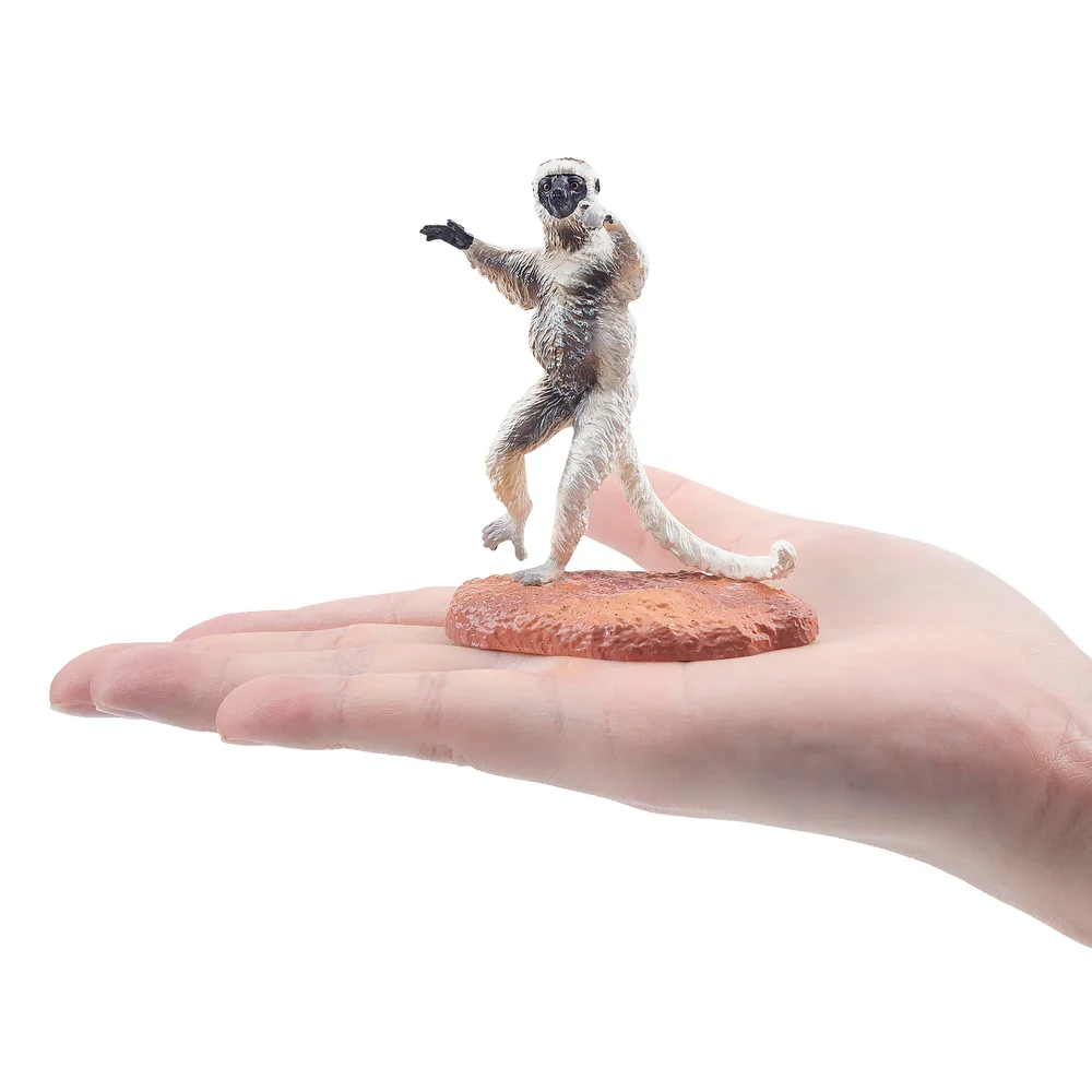 Toymany محاكاة Verreaux سيفاكا مدغشقر نماذج للحيوانات لعبة شخصيات صغيرة دمى عمل التماثيل لعب الأطفال هدية كعكة ديسمبر