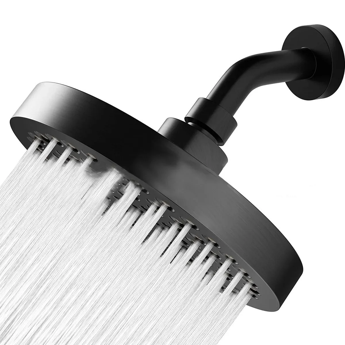 New 6 inches High Pressure Rain Shower Head with Arm 1min Installation Polished Chrome Rainfall Showerhead Anti-Clogging Nozzles