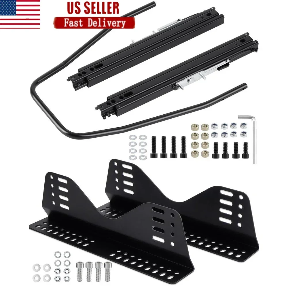 

Universal Racing Seat Bracket Seat Slider Track Assembly Compatible with NRG Sparco Bride Recaro MOMO OMP Aftermarket Bucket